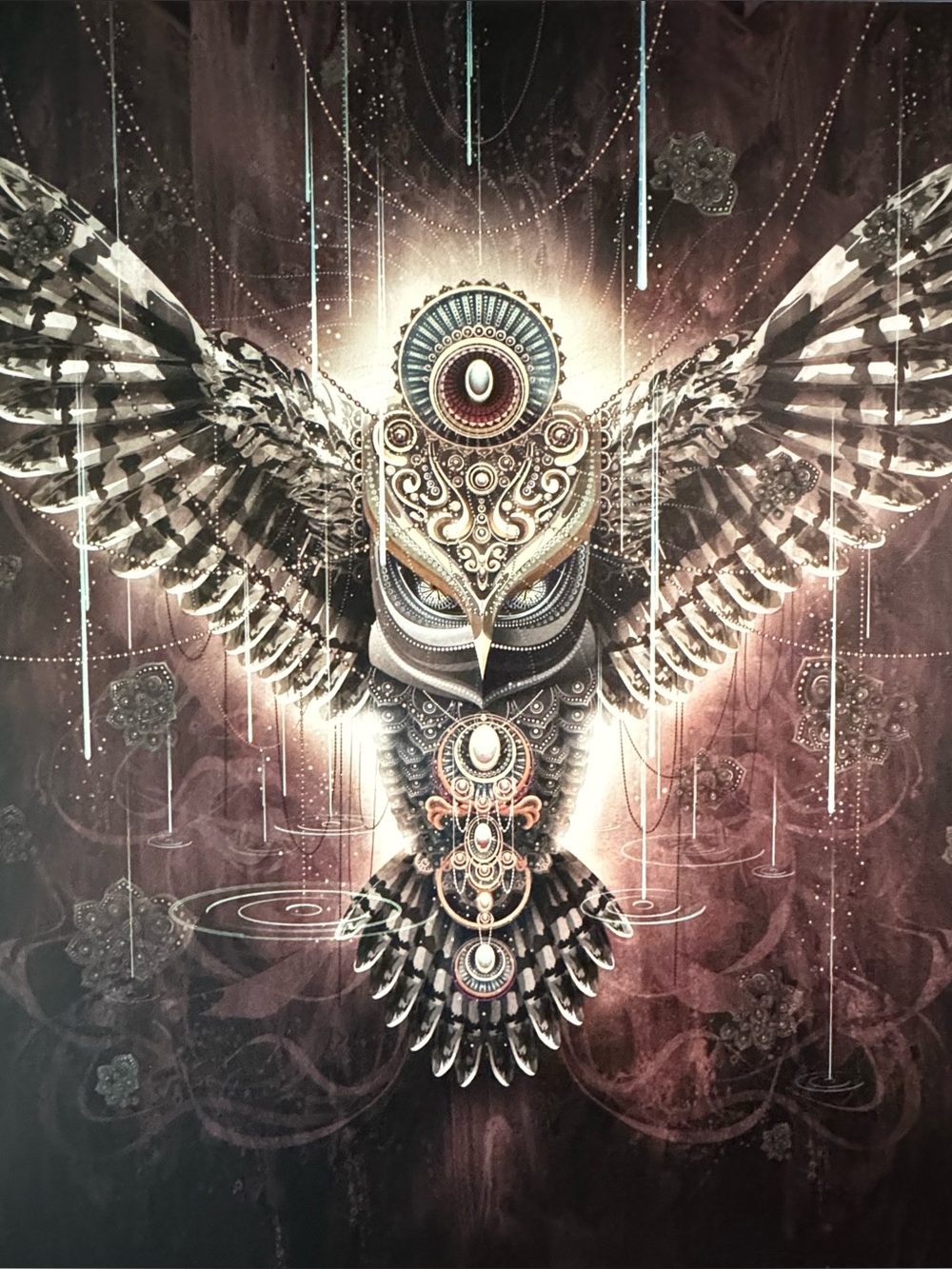 Large Surreal Owl Canvas Wall Art 30x36 Giclée Print Modern Decor